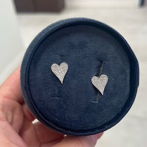 Natural-Diamond Heart Huggies